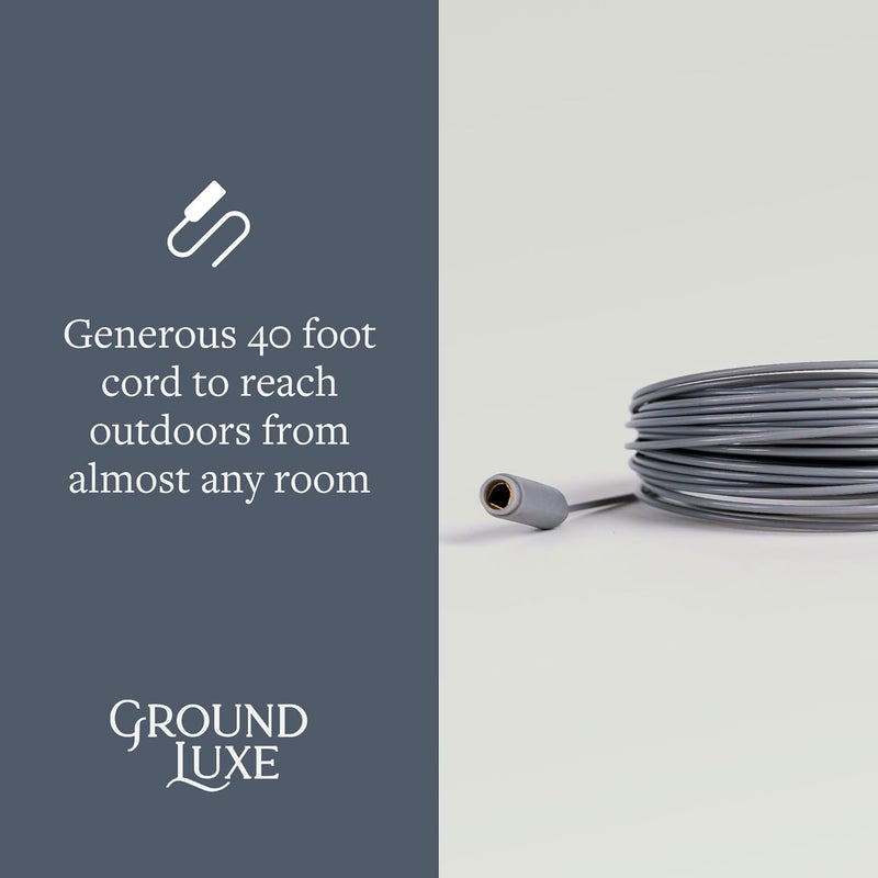GroundLuxe Grounding Rod for Earthing – 40ft Conductive Cord & Ground Stake – Use Outdoors for Grounding Mats, Sheets, Pillowcases, and Earthing Products – Easy Plug-in Kit - Image 5